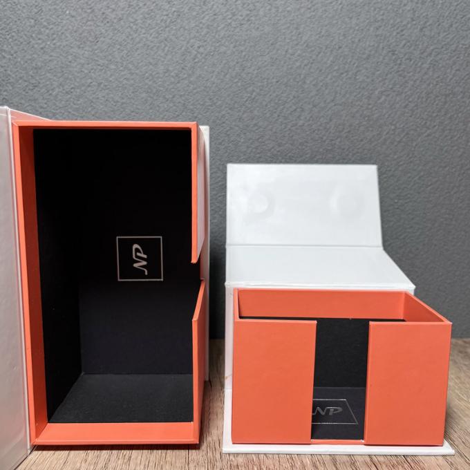 Logo fait sur commande adapté aux besoins du client de luxe de boîte-cadeau d'emballage de boîte de papier de carton de Matte White Magnetic Collapsible Rigid grand