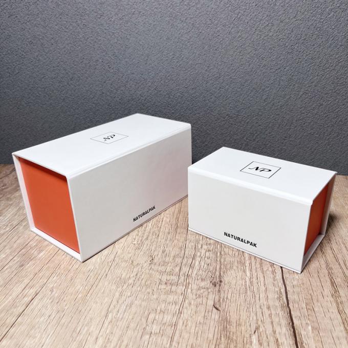 Logo fait sur commande adapté aux besoins du client de luxe de boîte-cadeau d'emballage de boîte de papier de carton de Matte White Magnetic Collapsible Rigid grand