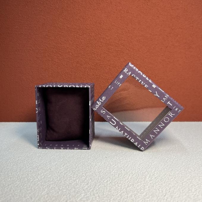La boîte faite sur commande de paquet de fabrication en deux pièces enlèvent la boîte en carton de montre avec des lettres de Windowcreative