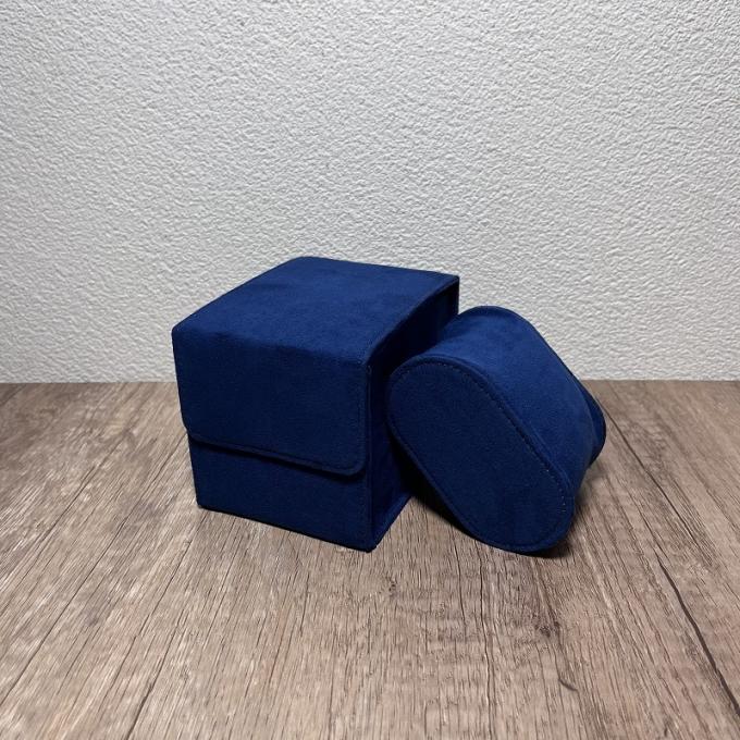 Boîte bleue spéciale en gros d'emballage de suède pour la courroie d'ensemble de montre de montre