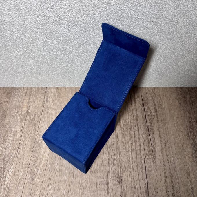 Boîte bleue spéciale en gros d'emballage de suède pour la courroie d'ensemble de montre de montre