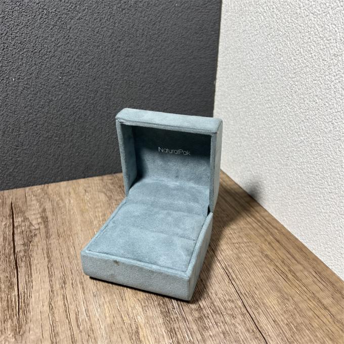 Boîte-cadeau bleu à extrémité élevé de bijoux de Microfiber