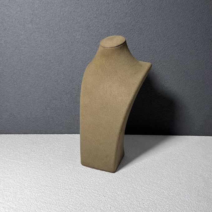 Les bijoux moyens d'affichage de support de petit support de collier de Microfiber de velours de Brown tiennent l'organisateur Displays de bijoux de buste de mannequin pour des expositions d'événement de magasin