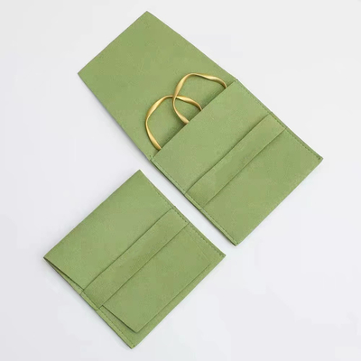 Sac de empaquetage de bijoux de Microfiber de suède d'enveloppe faite sur commande élégante de velours de collier