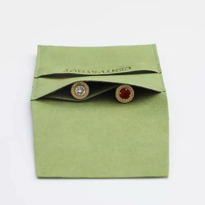 Sac de empaquetage de bijoux de Microfiber de suède d'enveloppe faite sur commande élégante de velours de collier