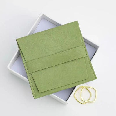 Sac de empaquetage de bijoux de Microfiber de suède d'enveloppe faite sur commande élégante de velours de collier