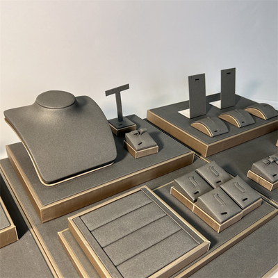Compteur Grey Jewelry Trays Displays Props Ring Necklace Bangle Display Rack de magasin