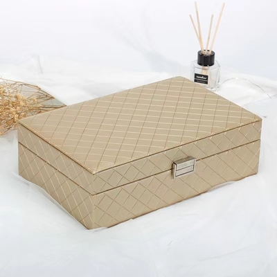 Supports kaki de bijoux de voyage de Grey Pink Portable Jewelry Cases