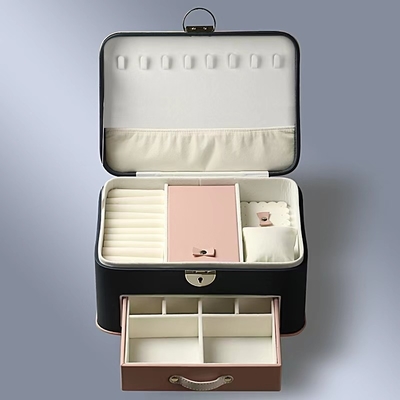Cases de caisses de bijoux de noir de Natpak Pearl White petites pour des bijoux