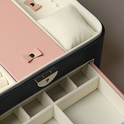 Cases de caisses de bijoux de noir de Natpak Pearl White petites pour des bijoux