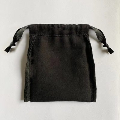 Poche faite sur commande de bijoux de Logo Drawstring Jewelry Pouch Cotton avec le ruban de gros-grain