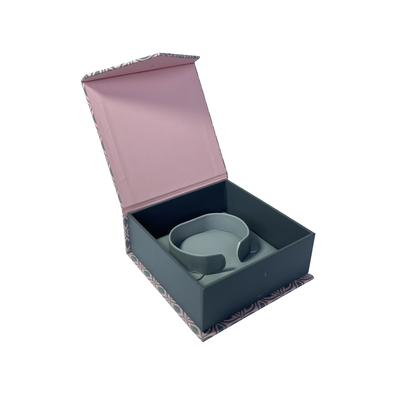 Boîte en carton portefeuille de boîte à bijoux magnétique rose de fermeture avec la fermeture magnétique