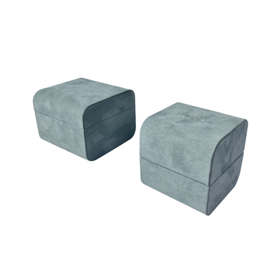 L'emballage de luxe bleu à extrémité élevé de bijoux de Microfiber enferme dans une boîte les boîte-cadeau de montre carrés opaques