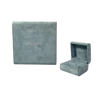 L'emballage de luxe bleu à extrémité élevé de bijoux de Microfiber enferme dans une boîte les boîte-cadeau de montre carrés opaques