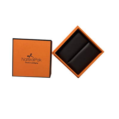 Deux morceaux enlèvent la boîte de papier avec l'orange rigide enfoncée de Hermes de boîte basse d'emballage