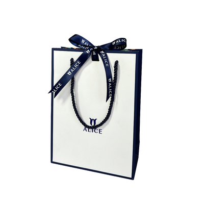 Sac de papier adapté aux besoins du client de cadeau de Logo White Blue Jewellery Handbags pour des achats