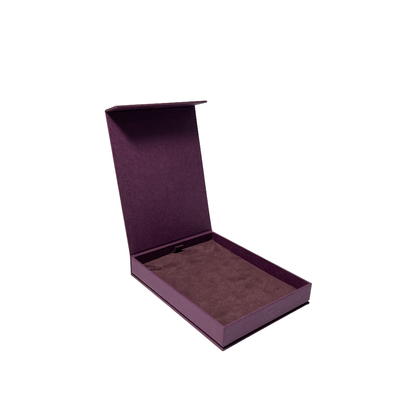 Boîte-cadeau de montre pourpre de place de boîte d'emballage d'aimant de papier de douille blanche pour lui