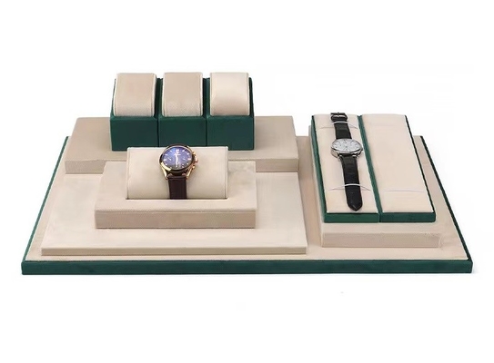 Montre crème verte Tray With Roll Pillow de velours de couleur de contraste