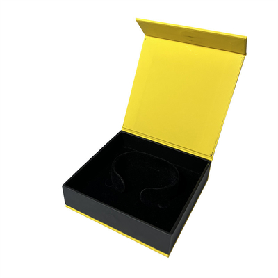 Boîte à bijoux magnétique Ring Box magnétique jaune intelligent de fermeture d'ODM d'OEM