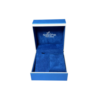 Boîte à bijoux de boîte d'emballage de Sapphire Blue Plastic Luxury Watch pour des colliers et des boucles d'oreille