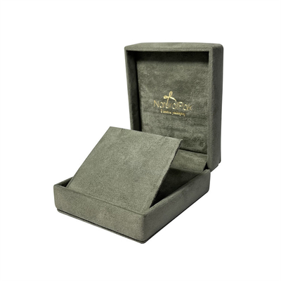 La boîte à bijoux molle Peagreen de suède d'éponge a adapté la boîte aux besoins du client pendante de velours