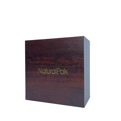 Métal argenté Logo Watch Set Box de vin rouge en bois de papier de boîte faite sur commande d'emballage