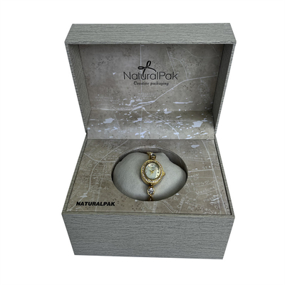 Montre-bracelet en bois de texture empaquetant la boîte d'oreiller de Boxe empaquetant les boîtes de montre antiques