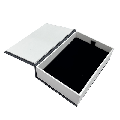 Boîte-cadeau magnétique pliable de boucle d'oreille de coin de place de boîte-cadeau de style de luxe de littérature