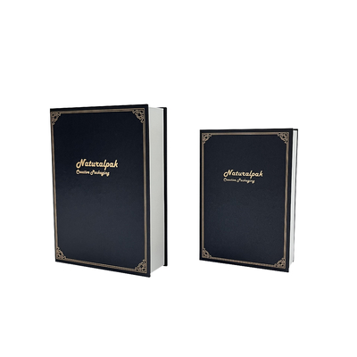 Boîte-cadeau magnétique pliable de boucle d'oreille de coin de place de boîte-cadeau de style de luxe de littérature