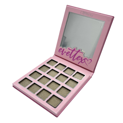La boîte cosmétique de empaquetage de carton a couvert la palette vide de fard à paupières de stratification brillante