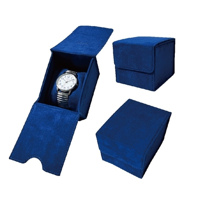 Affichage de luxe de montre de suède bleu spécial
