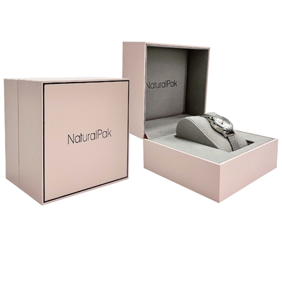 Boîte d'emballage de montre personnalisée ODM rose avec cadre noir