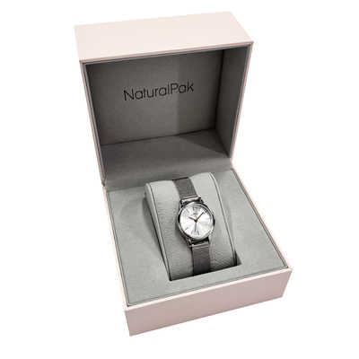 Boîte d'emballage de montre personnalisée ODM rose avec cadre noir