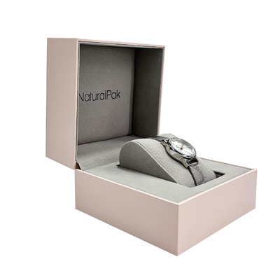 Boîte d'emballage de montre personnalisée ODM rose avec cadre noir