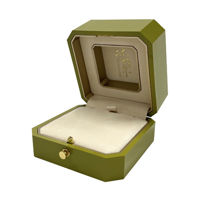 Le jet vert a peint la forme d'octogone de Ring Luxury Jewelry Case With