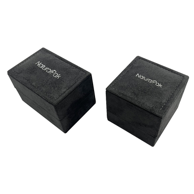 Grey Velvet Jewelry Packaging Box de luxe pour Ring Wedding Earring Pendant Necklace