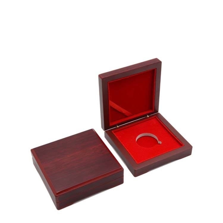 Boîte de papier en similicuir commémorative de collection de pièce de monnaie de forces de défense principale des cabines téléphoniques de ROHS 100*100*30mm