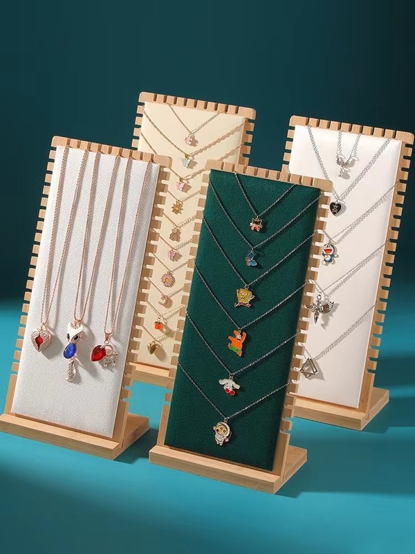 Collier en bois Tray Display de l'affichage 90*90*210mm de support de bijoux de couleur