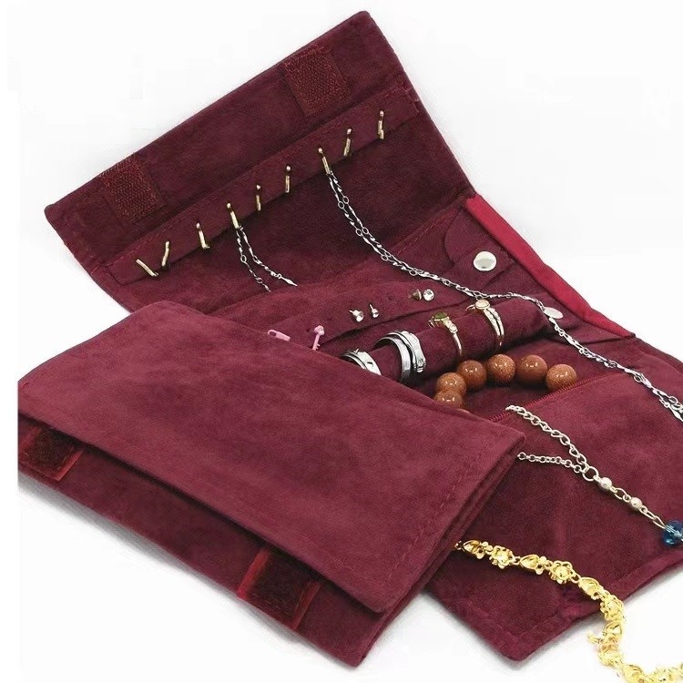 Organisateur fait sur commande Roll de bijoux de voyage d'unité centrale de taille 8,1&quot; *0.8 ' *5.9 »