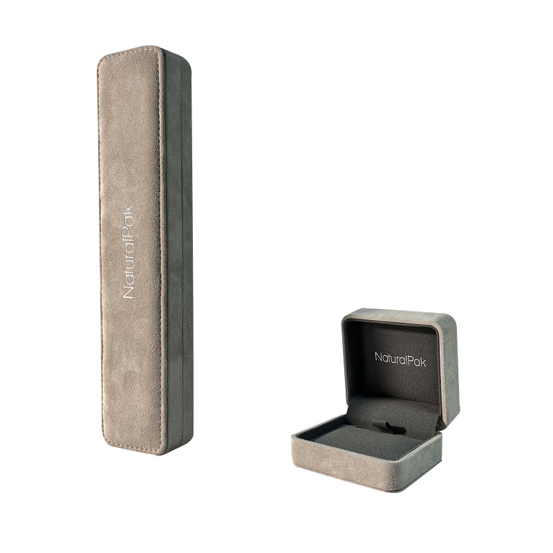 Collier de luxe faisant le coin rond en gros Ring Box Jewelry Packaging Box de bracelet de boucle d'oreille de boîte à bijoux de velours
