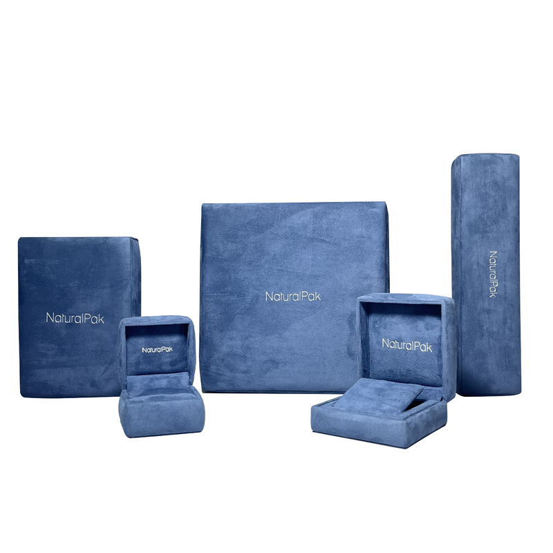 Pale Blue Luxury Jewelry Packaging enferme dans une boîte le boîte-cadeau décoratif de boucle d'oreille de bracelet de collier