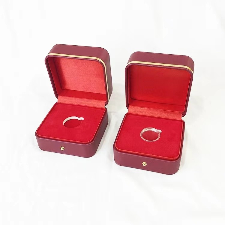 Vitrine simple en plastique de pièce de monnaie de souvenir de médaille de pièce de monnaie de boîte de rangement à extrémité élevé de collection