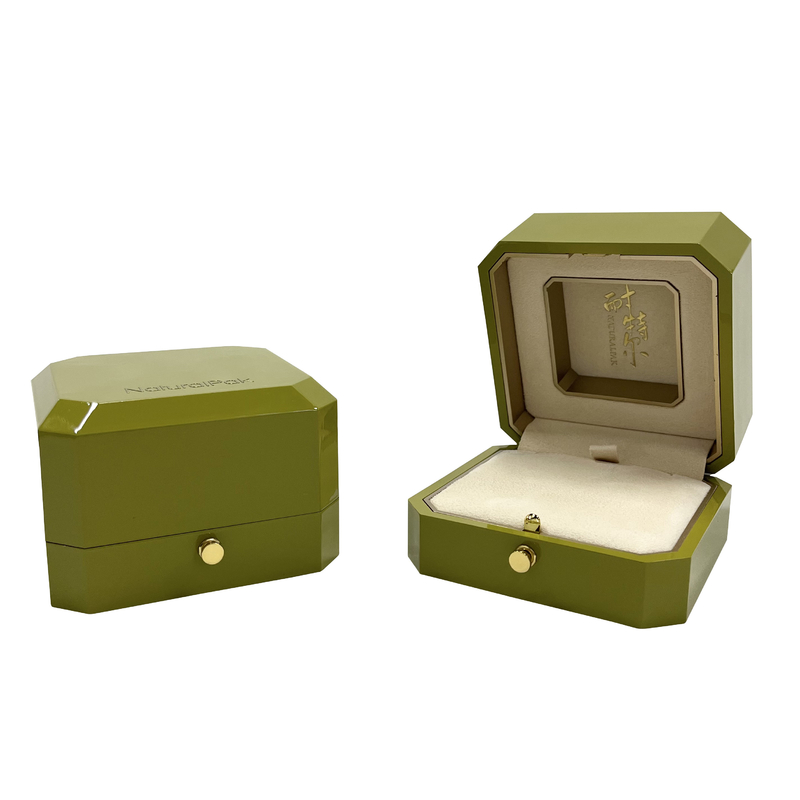Le jet vert a peint la forme d'octogone de Ring Luxury Jewelry Case With